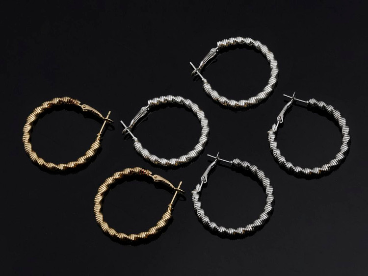 گوشواره استیل حلقه نقره ای