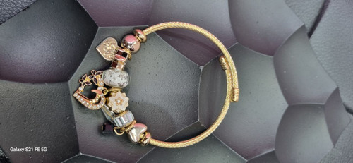 دستبند پاندورا قلب طلایی