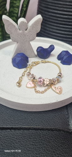 دستبند پاندورا قلب طلایی