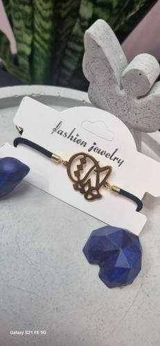 دستبند مارشال و پلاک هیچ استیل طلایی