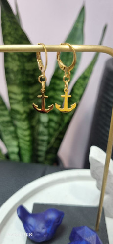 گوشواره استیل لنگر طلایی