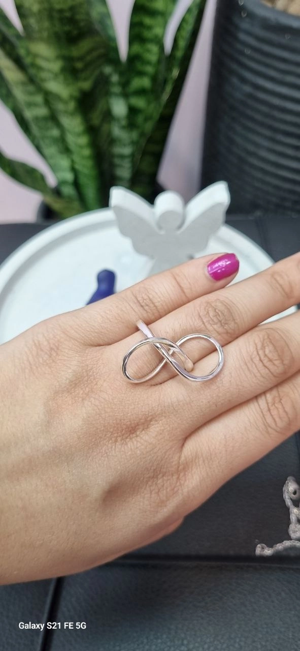 انگشتر استیل نقره ای فانتزی گره