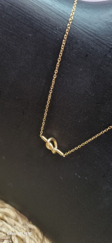 گردنبند استیل طلایی طرح گره