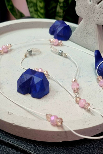 بند عینک کریستال صورتی