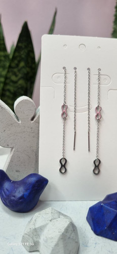 گوشواره بخیه استیل نقره ای