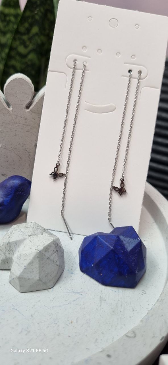گوشواره بخیه استیل نقره ای