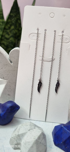 گوشواره بخیه استیل نقره ای