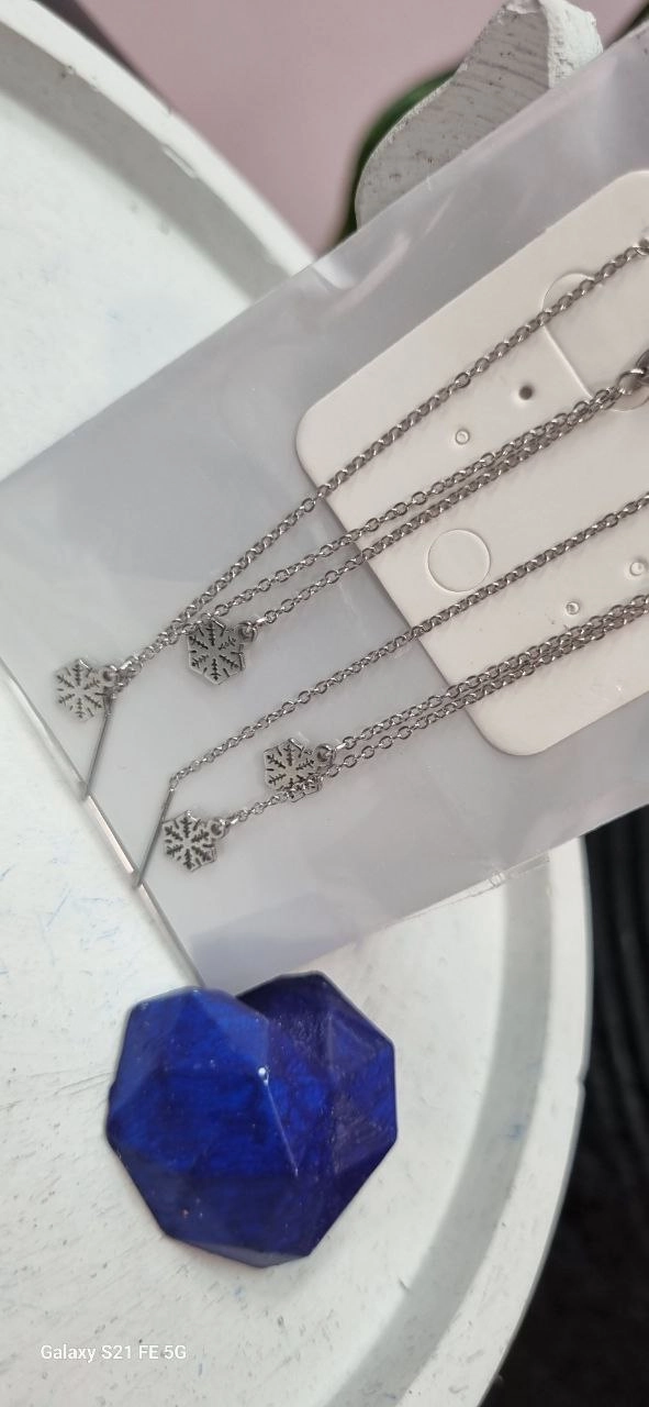 گوشواره بخیه استیل نقره ای