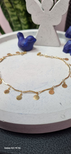 پابند طلایی استیل رنگ ثابت اویزدار سکه ای