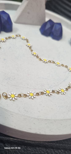 پابند طلایی استیل رنگ ثابت بابونه