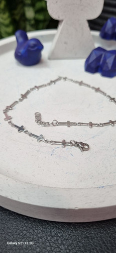 پابند نقره ای استیل رنگ ثابت صلیب