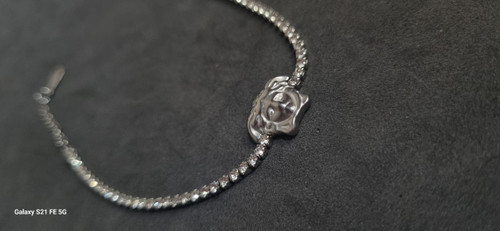 دستبند نقره ای ورساچ تنیسی نگین دار استیل رنگ ثابت