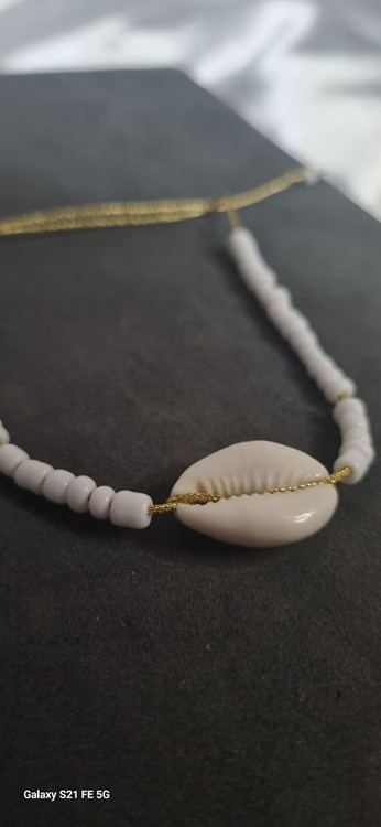 پابند صدف طبیعی و منجوق سایز بزرگ