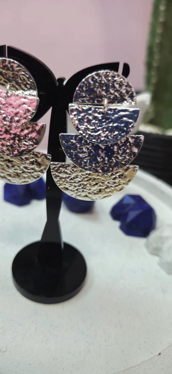 گوشواره مینیمال استیل نقره ای