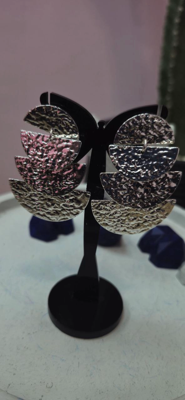 گوشواره مینیمال استیل نقره ای