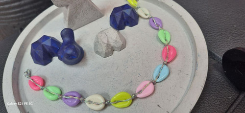 پابند بافت صدف رنگی با بند لمه