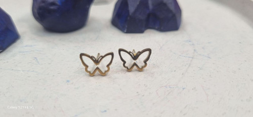 گوشواره میخی استیل طلایی