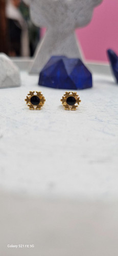 گوشواره میخی استیل طلایی