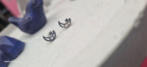 گوشواره میخی استیل نقره ای