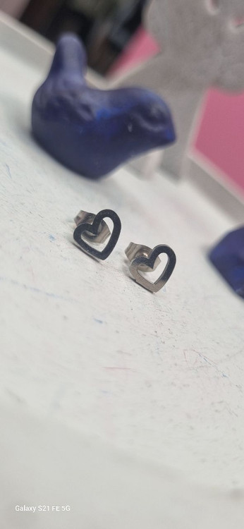 گوشواره میخی استیل نقره ای