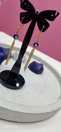 گوشواره استیل چشم نظر اویزدار