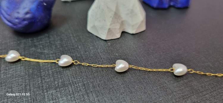 پابند استیل مرواریدی قلبی