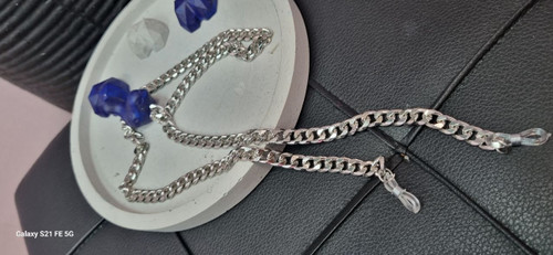 بند عینک زنجیر نقره ای