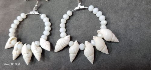 گوشواره استیل صدف طبیعی