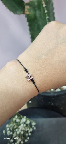 دستبند استیل نقره ای حروف