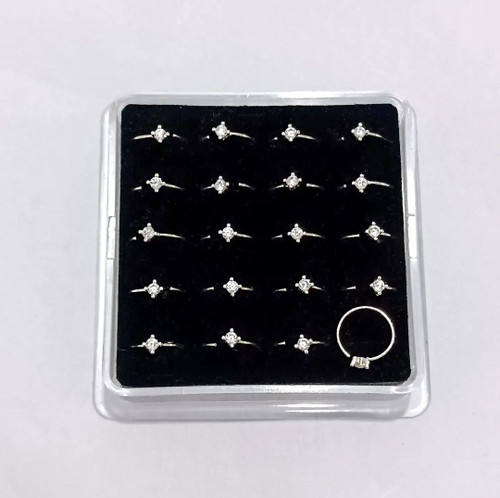 پرسینگ رینگ بینی نقره نگین دار