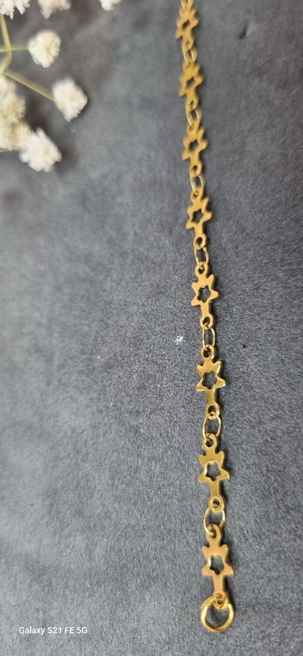 دستبند استیل طلایی ستاره