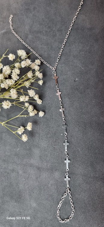 تمیمه دستبند نقره ایی استیل رنگ ثابت