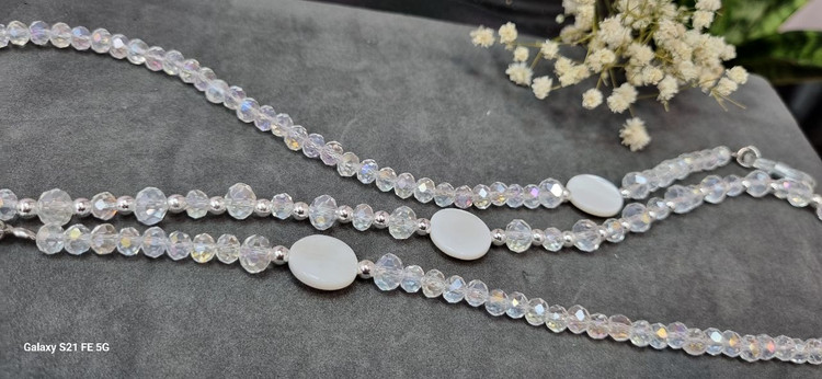 بند عینک کریستال و صدف طبیعی