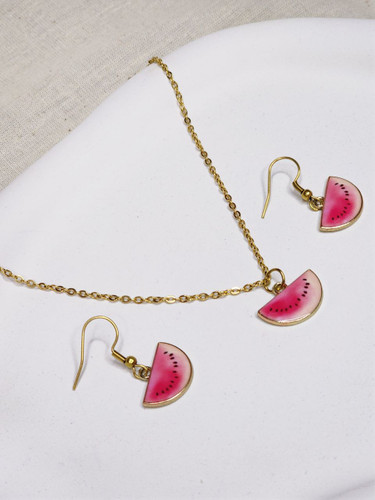 ست گردنبند و گوشواره استیل یلدایی