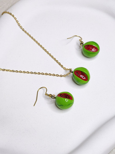 ست گردنبند و گوشواره استیل یلدایی