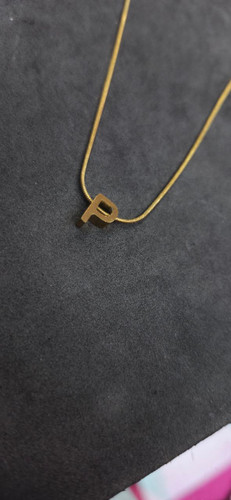 گردنبند استیل حرف P طلایی