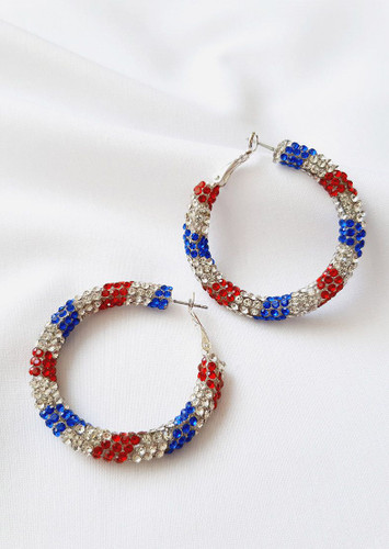 گوشواره حلقه ای رنگی سوارسکی نگین دار