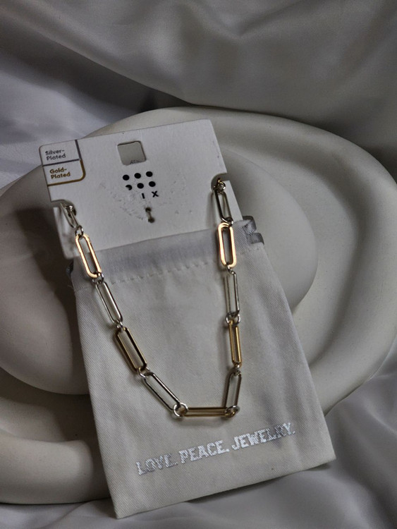 گردنبند استیل دو رنگ