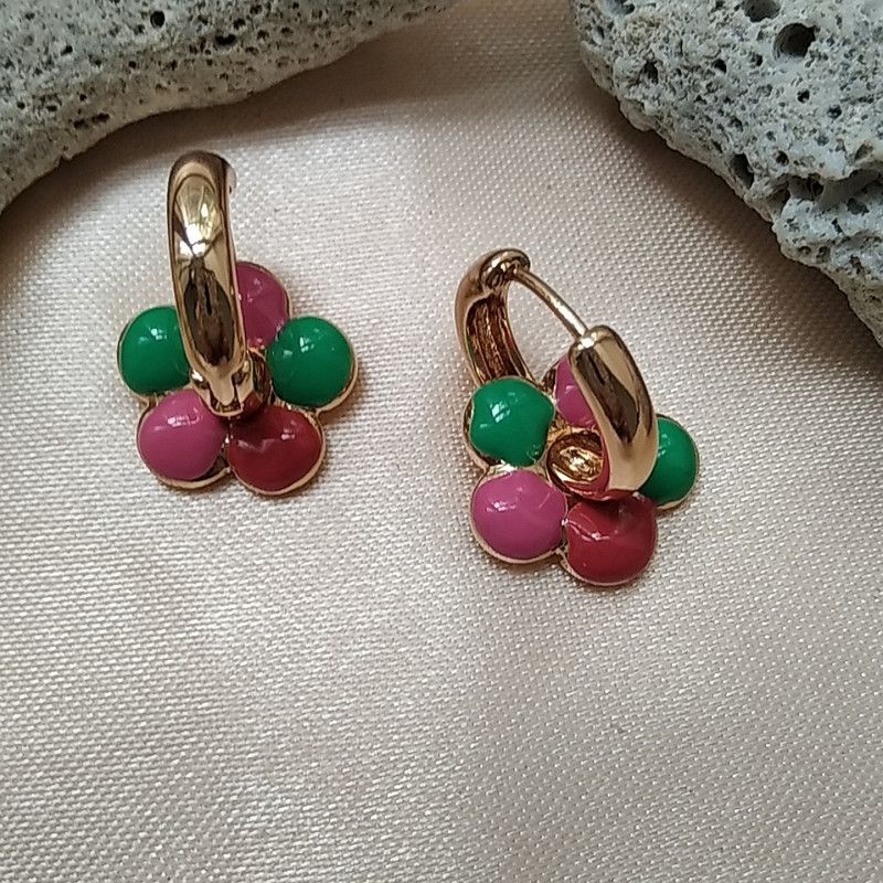 گوشواره استیل حلقه ای گل