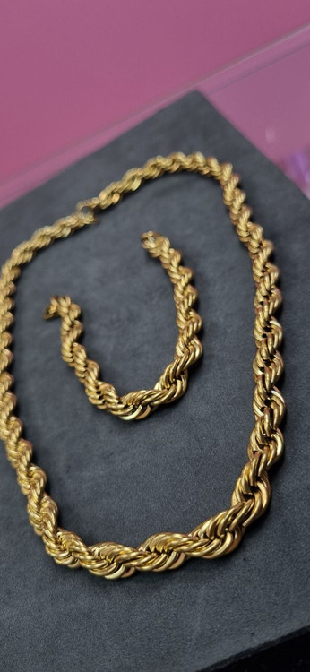 نیم ست استیل زنجبر طنابی استیل