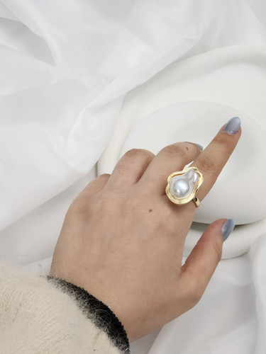 انگشتر استیل طلایی آبکاری طلا