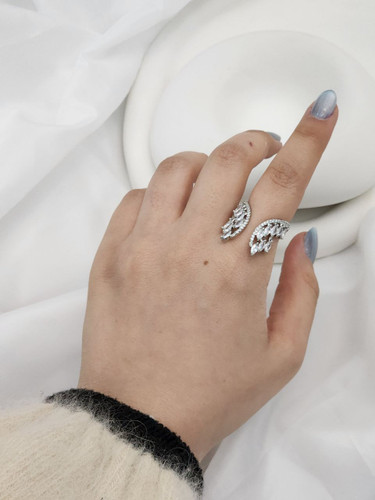 انگشتر استیل نقره ای آبکاری نقره