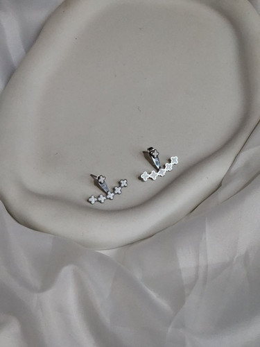 گوشواره استیل نقره ای وارداتی ونکلیف