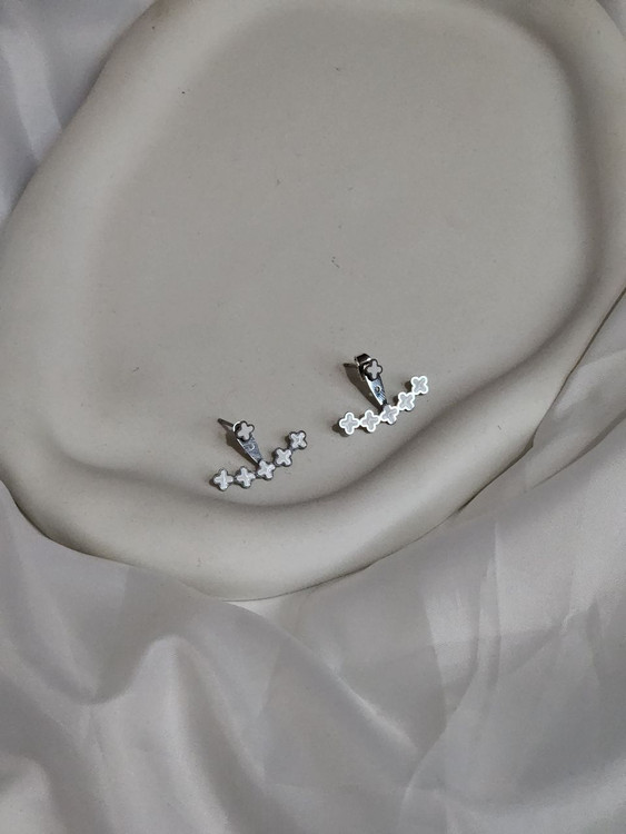 گوشواره استیل نقره ای وارداتی ونکلیف